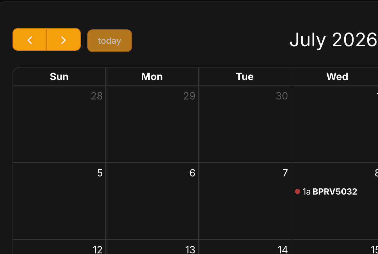 Calendar preview